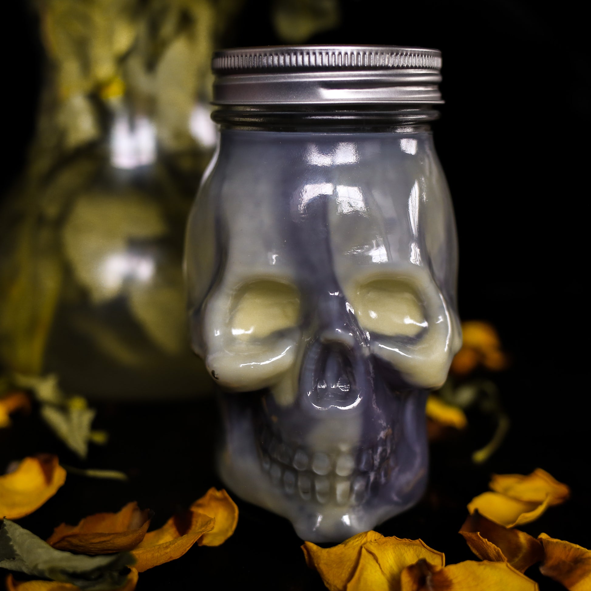 Skull Glass Candle