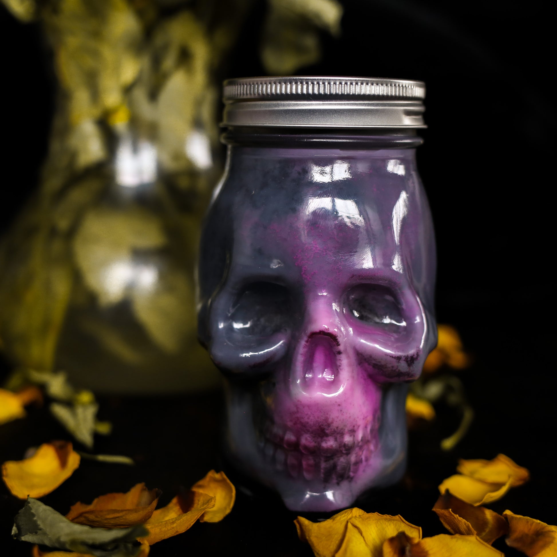 Skull Glass Candle